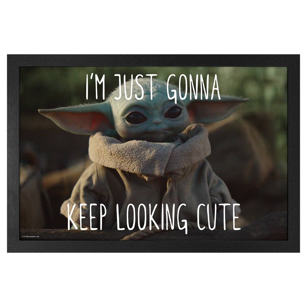 Mandalorian - Keep Looking Cute Framed Print